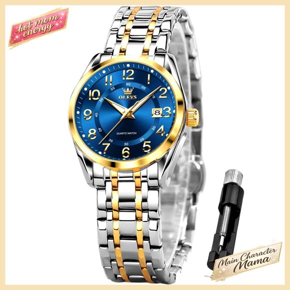 Stainless Steel Quartz Dress Watch Waterproof Luminous Date Women\'s Wristwatch main image 4
